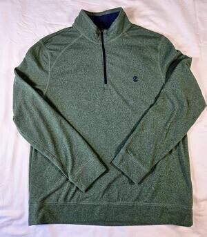Izod Saltwater Performance Masc Medium 1/4 Zip Pullover Long Sleeve Green